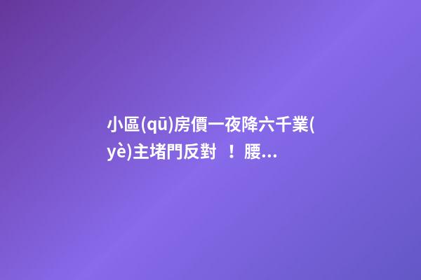 小區(qū)房價一夜降六千業(yè)主堵門反對！腰斬似的降價后果很嚴(yán)重